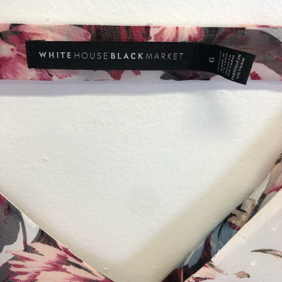 White House Black Market Floral Drape Back Blouse - Picture 8 of 8